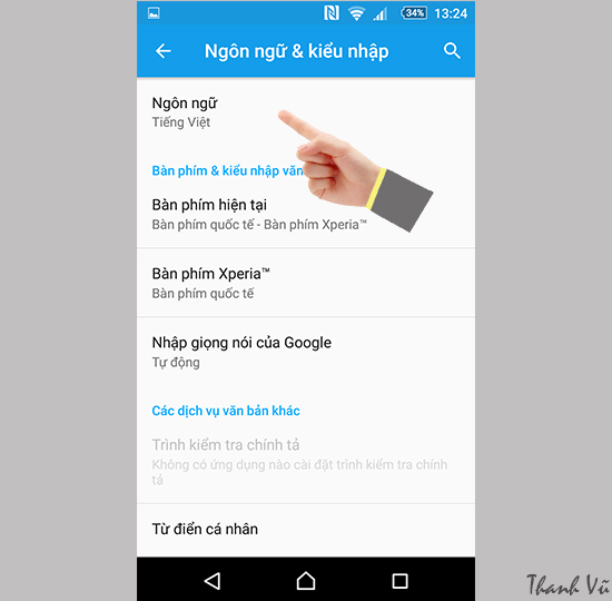 Thay doi ngon ngu tren Sony Xperia M5 Single Sim 3